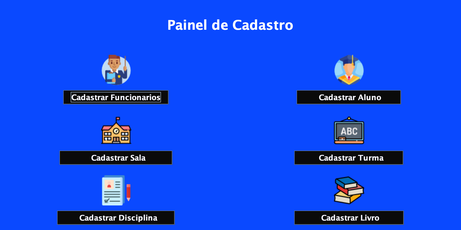 Academix - Painel de cadastro