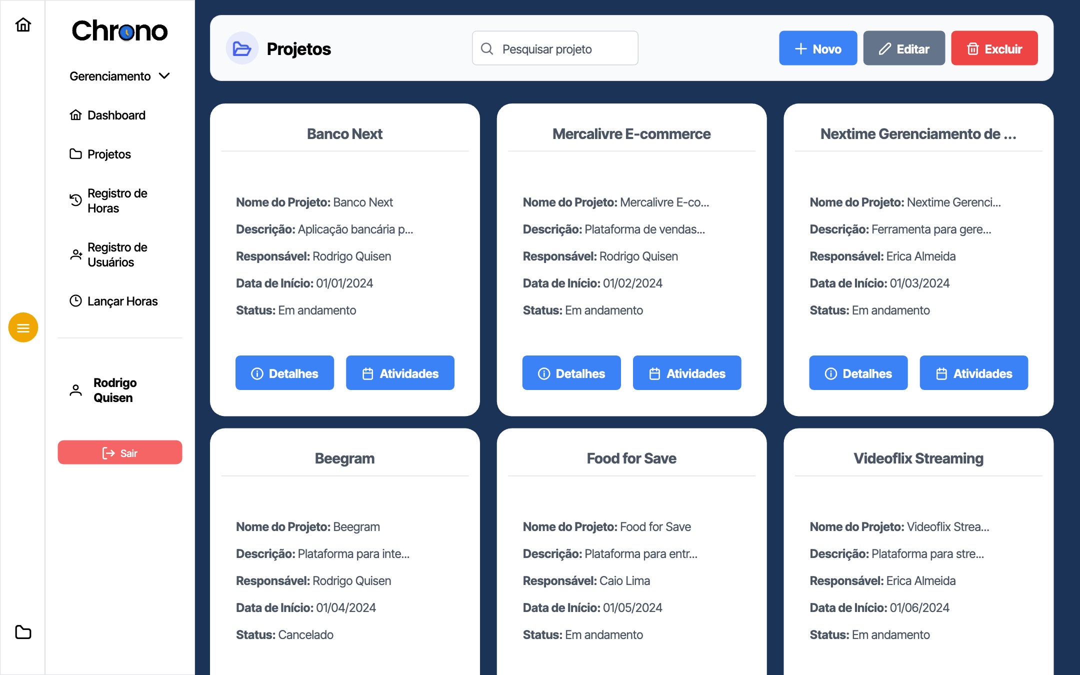 Chrono - Projetos