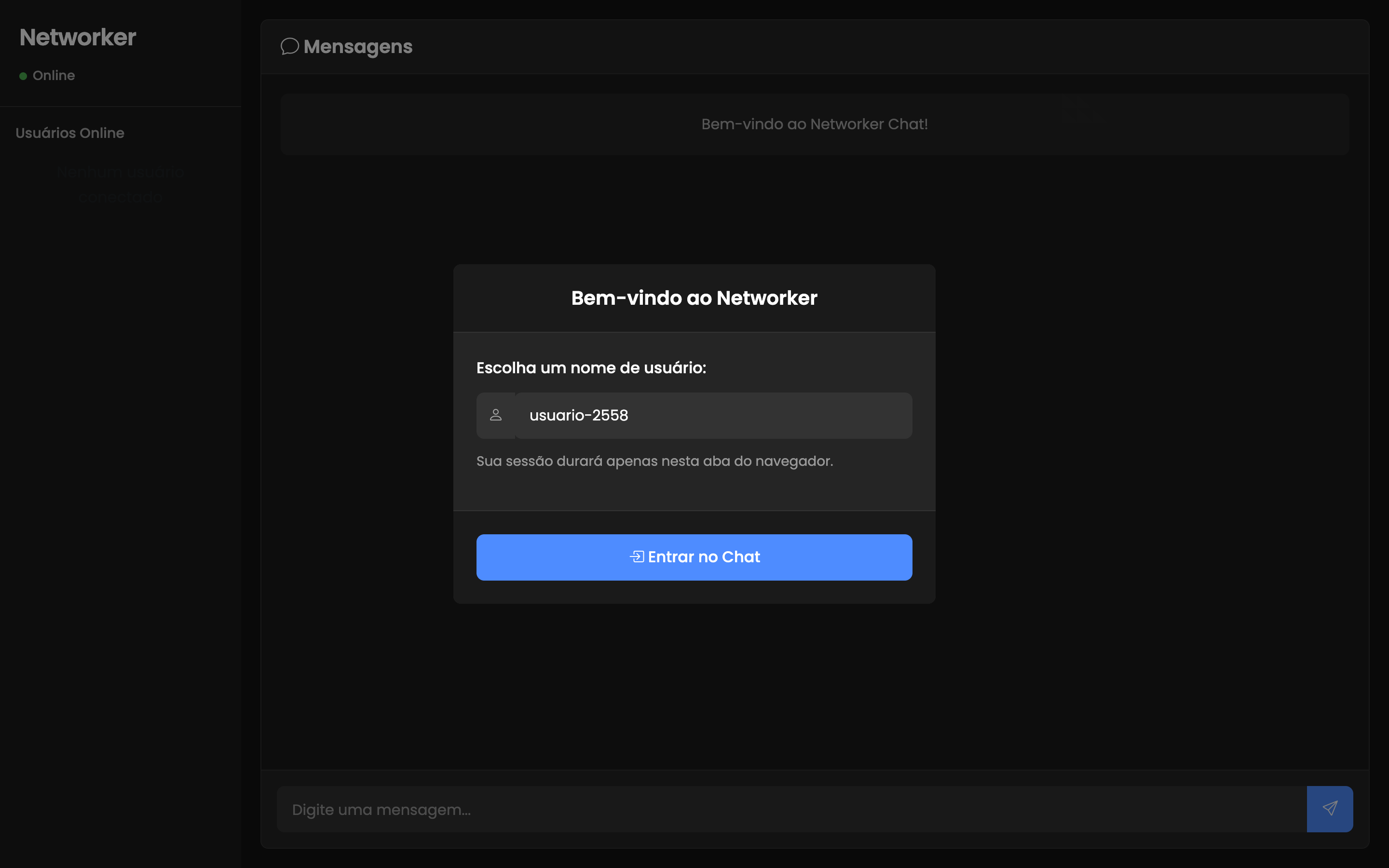 Networker - Identificação do usuário